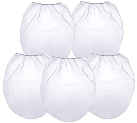 Jatour 5 Gallon Paint Strainer Bag, White Regular Straining Bag with Fine Mesh, Filter Bag with Elastic Opening for Gardening Hydroponic Paint Cold Brew, Set Of 5