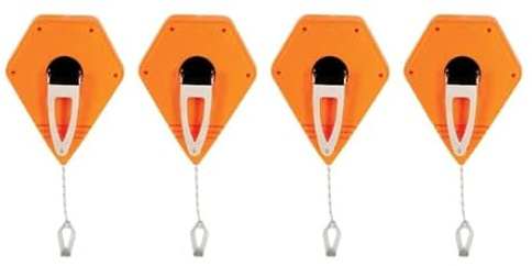 Zimpty 4PCS Keson P100 Octoganal Chalk Line Reel (Chalk NOT Included), 1.5mm String, 2-4-Ounce Capacity, 100-Foot (4)
