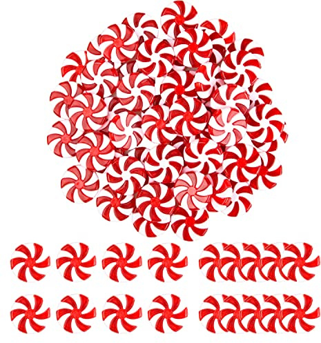 48 pezzi caramelle di Natale decorazioni natalizie lecca-lecca ornamento rosso e bianco albero di Natale appeso ornamenti turbinio caramelle acrilico ciondolo (48)