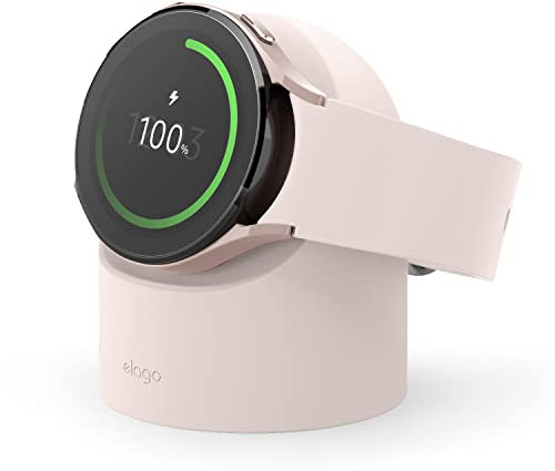 elago Supporto di Ricarica Compatibile con Samsung Galaxy Watch 8/8 Classic, 7/Ultra, 6/6 Classic, 5/5 Pro (40, 43, 44, 45, 47mm) Modalità Leggio [Cavo di Ricarica Non Incluso] (Sand Rosa)