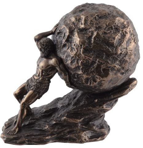VOGLER Joh. Vogler GmbH Sisyphus griechische Legende mit Felsen - bronziert by Veronese