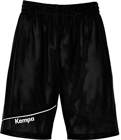 Kempa Men's Shorts for Sports, Fitness, Gym, Basketball, Handball, Jogging Bottoms with Elastic Waistband, Reversible Shorts Black/White