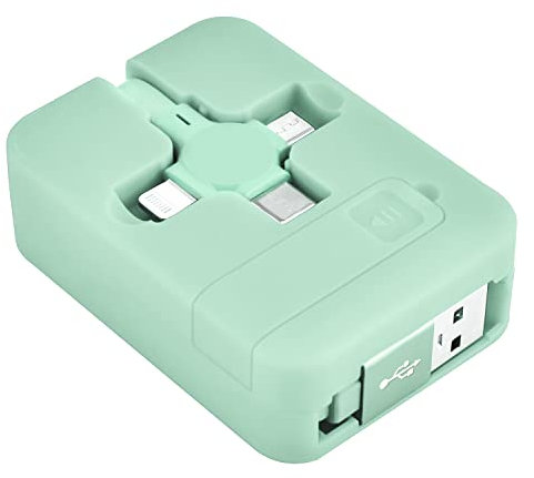 Multi 3-in-1 Charging Cable,three in One Charging Cable Roll Retractable Charging Cable Carry on Phone Holder/Charger 4 in 1, Multi Charger Cable for Laptop Tablet Mobile Phone