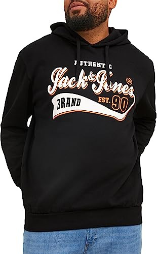 Bestseller A/S JJELOGO Sweat Hood 2 COL 23/24 NOOS PLS Men's Hoodie Black 3XL, black, 3XL