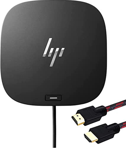 HP USB-C G5 Essential Dock Black 72C71AA#ABA (Simple Setup, Compact Design, USB-C, 4X USB-A 3.0 Gen 1, 2X DisplayPort, RJ45, HDMI, Combo Jack) with HDMI Cable