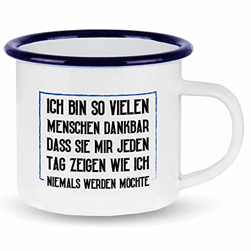 wowshirt Emallie Tasse Ich Bin So Vielen Menschen Dankbar Geschenk für Kollege Arbeit Büro Chef, Farbe:White - Navy