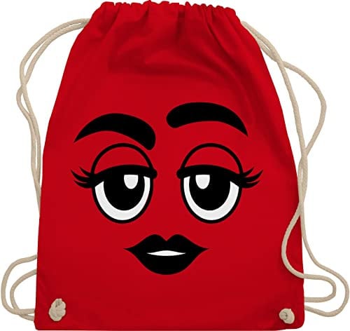Turnbeutel Rucksack - Karneval & Fasching - Taschen - Gruppen Kostüm M und M Gesicht m&m Gesichter I M&M Mädchen I Fastnacht I Fasnacht I Fasnet - Unisize - Rot - beutel karnevalsbeutel faschings