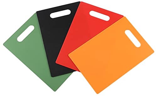 Saedy 4 Pack Small Chopping Board Set, Colored Plastic Cutting Board