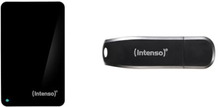 Intenso 6021580 HDD Esterno, 2.5 Pollici, USB 3.0, 2000 GB, Autoalimentato, Nero, 5400 RPM, 6000 Mb/s & Speed Line - Chiavetta USB da 64 GB - Pendrive USB 3.0, nero