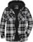 JACKETOWN Giacca Uomo Invernale Scacchi Felpa Fodera in Pile con Cappuccio e Cerniera Caldo Manica Lunga Termica Fleece Giubbino Uomo Cappotto, (Nero-XL)