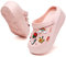 Platform Clogs pour Dames Sabots de Loisirs et vêtements de Sport Tongs de Sanitaire avec Charms Chaussons de Wedge Rose,38
