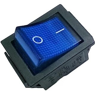 Interruptor Basculante Bipolar - Luminoso - 16A / 250V - 20A / 125V - Con Tecla Azul