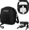 Étui de transport VR pour Oculus Quest 2 : étui de transport rigide pour sangle de tête avec batterie et accessoires de jeu VR et driver tactile, sac à dos pour Oculus et Meta, Noir, Mininum Size