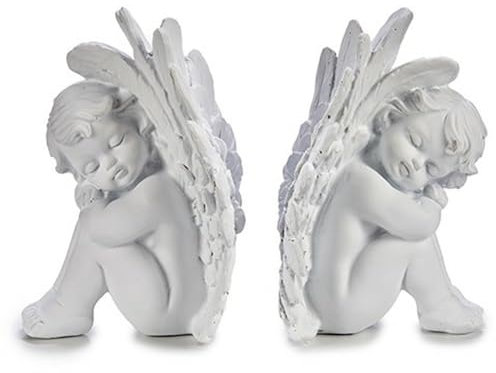 Krist+ Decoración Ángel Blanco Poliresina 13 x 19 x 14 cm