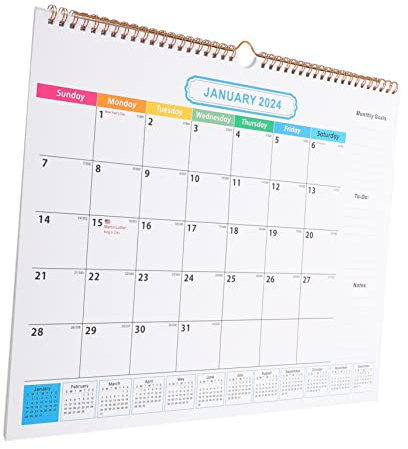 PRETYZOOM Haushalts-wandkalender 2024 Jahr -organizer Kalender Memo Schreibraum