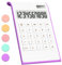 QpenguinBabies - Calculadora Morada, Suministros y Accesorios de Oficina morados, batería Solar de 10 dígitos, calculadora de Escritorio de Doble Potencia con Pantalla LCD Grande, Suministros de