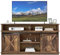 HYUB TV-Schrank, für unter 65-Zoll-Fernseher, TV Lowboard mit 2 Klassischen Schiebetüren und Verstellbaren Regalen, TV Sideboard für Ihr Wohnzimmer Schlafzimmer, Farm-Design, Vintagebraun-Schwarz