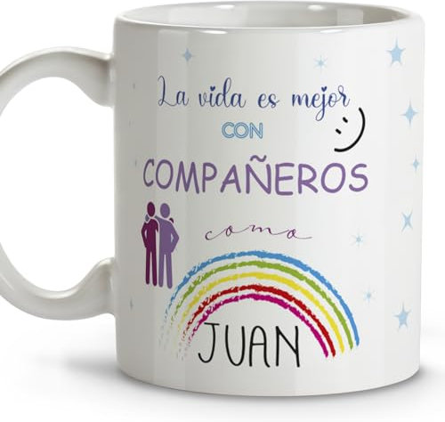 LolaPix Regalos jubilacion. Tazas personalizadas. Tazas originales para regalar. Regalo compañero trabajo. Detalles compañeros de trabajo. Taza cerámica 330 ml.