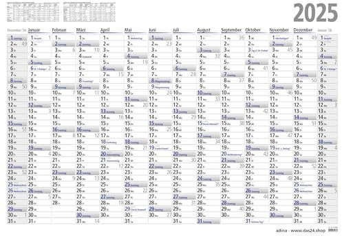 2025 ADINA Plakatkalender Wandkalender A1 84x60cm Lieferung: gefaltet