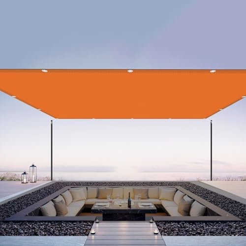 Tende da Sole per Esterno 250 x 400 cm Schermo Opaco Facile da Montar Tenda da Sole in Tessuto Pes per Giardino, con Occhielli e Cordino di Fissaggio, Arancione