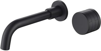 BiaoTeng Unterputz Waschtischarmatur Wandmontage 2 loch Heiß und Kalt Einhandmischer Messing Waschbecken Armaturen Unterputz Armatur Bad Schwarz