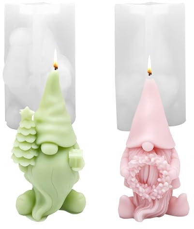 Silikonformen Gießformen Weihnachten, Silikonform Wichtel Gießformen Silikon Silikonform Weihnachten Gießform Wichtel Zwerg Gips zum Gießen Giessformen Silikon Silikonformen Weihnachten Deko (CD)