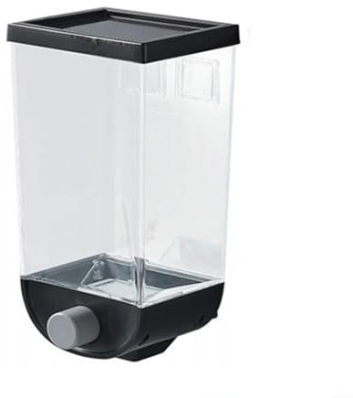 CWOQOCW Innovador dispensador de pared, transparente y fácil de reponer café, nueces, azúcar (1 litro negro)