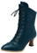 Stiefel Damen Vintage Viktorianische Stiefel Schnüren Schnürsenkel Steampunk Ankle Stiefel Mit Absatz Grün 39