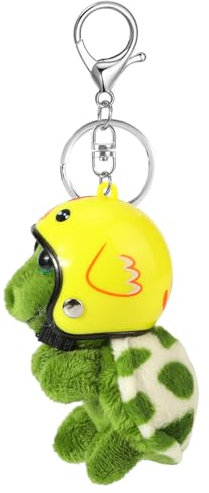MWOOT Niedliche Schlüsselanhänger Weich Plüsch Schildkröte Anhänger Schlüsselringe Personalisiert Auto Schlüsselringe Rucksack Handtasche Anhänger für Frauen Mädchen Geschenk,Grün und Gelb