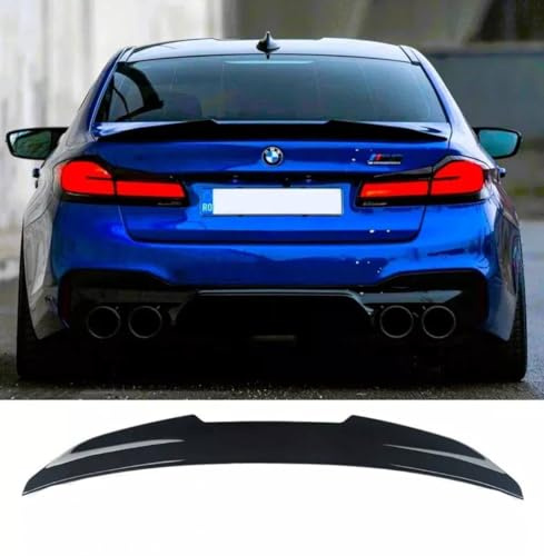 For Auto Perfectionists UK Rear High Kick PSM Ducktail Boot Spoiler Compatible With BMW 5 Series M5 G30 F90 2016+ ABS Gloss Black