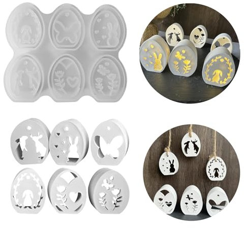 Silikonformen Gießformen Ostern, Silikonform Ostern Hase Silikon Gießform Ostern Silikonform Osterei Gipsformen zum Gießen Osternhase Epoxidharz Formen Giessformen Silikon Ostern für Handwerk (L)
