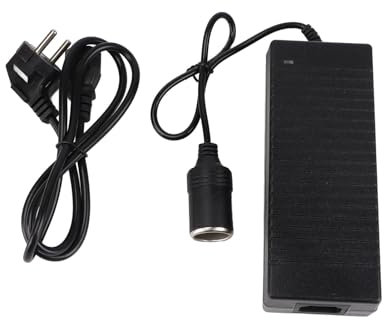 WODHMIEY Adaptador de Alimentación AC a DC 12V 15A, Convertidor Mechero Coche a Enchufe 100-240V, con Cable de 1.5m, para Inflador, Refrigerador de Coche