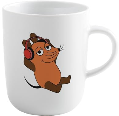 KAHLA DieMaus Becher 0,35 l Musik Maus | weißer Becher im Sendung mit der Maus Design