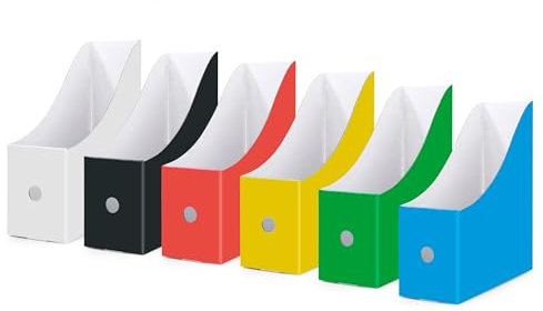 Porte Revue en Papier Kraft 6 Pièces, Boîte à Revues Fichier Organiseur avec Étiquettes pour Maison Bureau École Dossier Papeterie (Multicolore)