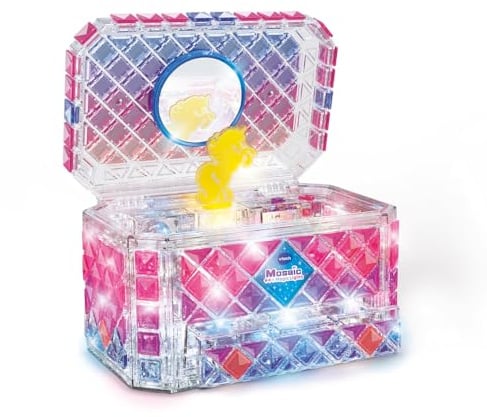 VTech - Mosaic Magic Lights Schmuckschatulle – Mosaik-Set für Kinder – personalisierbar mit Lichteffekten und Musik – kreatives und DIY-Spiel – Geschenk für Kinder ab 5 Jahren – Inhalt auf Französisch
