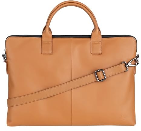 MANTA Echtleder Laptoptasche 14-Zoll oder 16-Zoll, Aktentasche handgearbeitet, Notebooktasche aus Leder, Edle Businesstasche, Stilvolle Umhängetasche, Dokumententasche, Schultertasche, Laptop-Sleeve