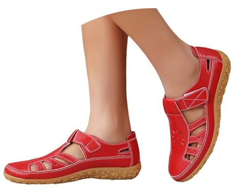 Momolaa UK Deals Closed Toe Sandals for Women Wide Fit Athletic Walking Sandal Slip on Comfortable Cutout Hiking Touch Close Strap Sandals Summer Shoes Ladies Footwear Gifts