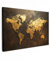 MuchoWow© Wandbilder 90x60 cm Wohnzimmer Wanddeko Schlafzimmer Zimmerdeko Wandgemälde Zimmer Deko auf Wand Dekoration Wall Art Weltkarte - Gold - Rost