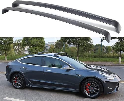 DRYFAL DachträGer RelingträGer für Tesla Model 3 2020 2021 Dachgepäckträger Aluminium mit Dachreling für Fahrradträger Dachboxen Skihalter