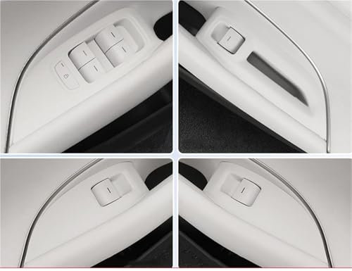 Compatibile con Xiaomi Su7 2024 Pannello di controllo della finestra Interruttore di sollevamento Adesivo in gel di silice Accessori(Grey 4Pcs)