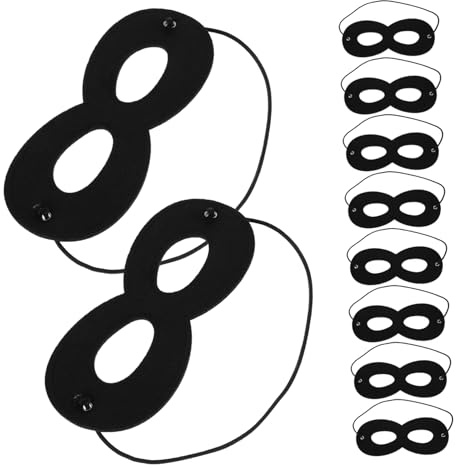 Milisten 10pcs Boys and Girls Playful Superhero Props Costumed Eye Masks Black Superhero Masks for Boys and Girls Party Themed Birthday Decorations