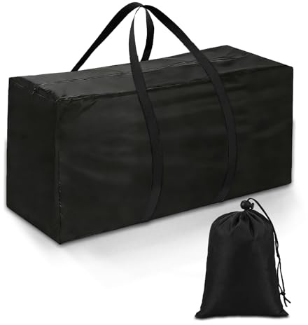 XIMEY Bolsas de Almacenamiento Grandes, Bolsa de Almacenamiento Rectangular Grande, Funda Árbol Navidad Guardar, Bolsa Árbol de Navidad en Tela Oxford 210D, Resistentes, Rayos UV con Asas Negro
