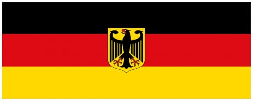 Wallario Memoboard aus Glas mit Motiv, Magnet-Tafel in 32 x 80 cm in Premium Qualität Deutsche Flagge mit Wappen
