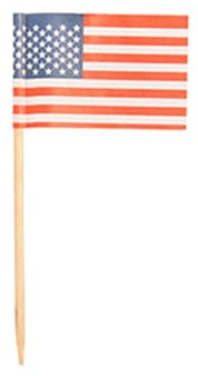 PAPSTAR 1 Karton = 10x500 Deko-Picker 8 cm Flaggen USA 16657