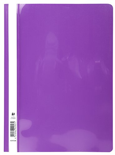 Exacompta 439718B Sichthefter (PVC, Beschriftungsstreifen, Schutzfolie, DIN A4, 21 x 29,7 cm) 25er Pack violett