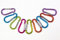 12 Alu Karabinerhaken, bunt, 6 cm