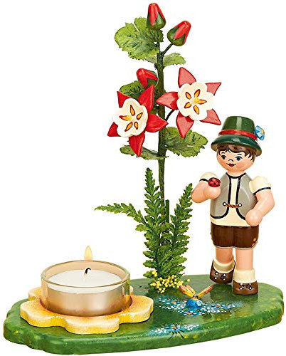 Hubrig-Volkskunst Lichterhalter Junge Akelei, B x H 15 x16 cm
