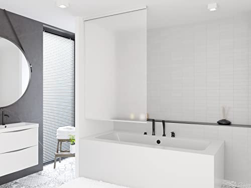 Tropik Home Shower Curtain Roller Blind 140cm wide x 240cm Drop, Semi Transparent, Waterproof