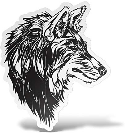 erreinge Aufkleber Wolf Shaped Adhesive PVC für Abziehbild Tapete Auto Moto Helm Camper Laptop - 15 cm