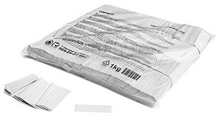 Slowfall confetti rectangles 55x17mm - White